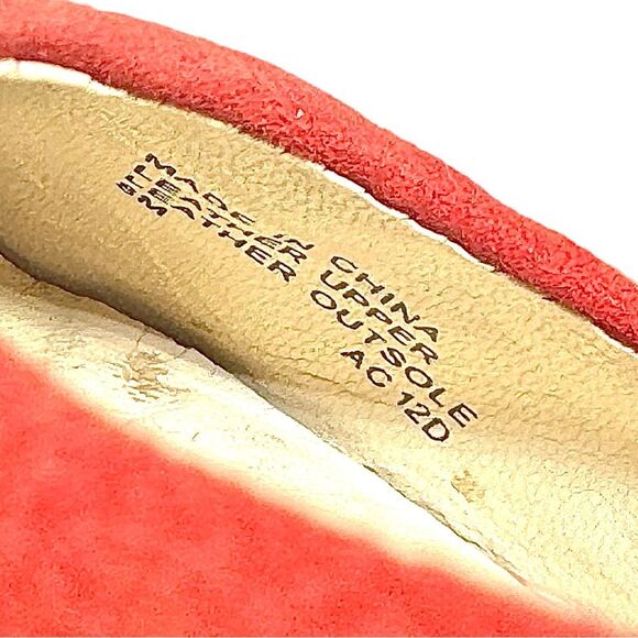 Michael Kors Red Suede 5” Platform Animal Print Soled Heels Size 8 Medium - Picture 9 of 11